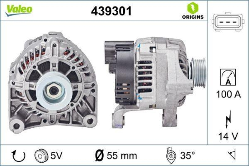 VALEO 439301 Generator Neu - ORIGINS