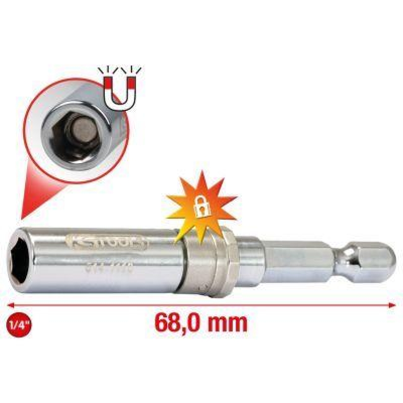 KS TOOLS 514.1113 1/4" Auto-Slimlock Schnellwechsel-Bithalter 65mm