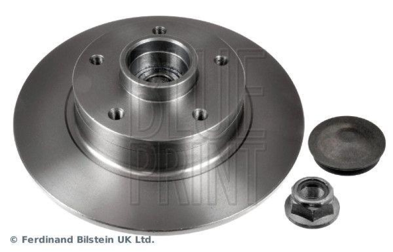 BLUE PRINT ADR164304 Bremsscheibe mit Radlager, ABS-Impulsring, Achsmutter und Schutzkappe f&uuml;r Renault