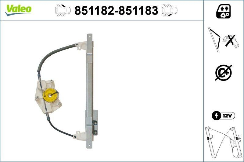 VALEO 851182 Fensterheber (o. Motor) vorne links Audi A3