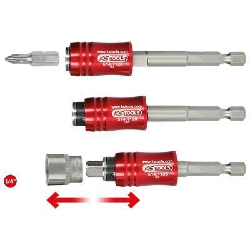 KS TOOLS 514.1126 1/4" 2in1 Schnellwechsel-Bithalter
