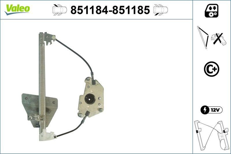 VALEO 851184 Fensterheber (o. Motor) hinten links Audi A3