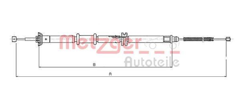 METZGER 12.0732 Seilzug, Feststellbremse f&uuml;r CITROEN/FIAT/PEUGEOT hinten rechts