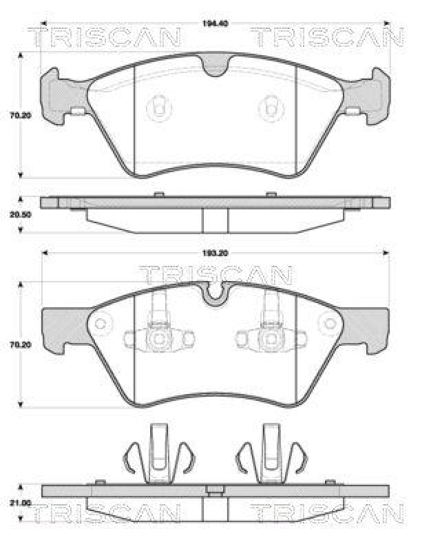 TRISCAN 8110 23051 Bremsbelag Vorne f&uuml;r Mercedes