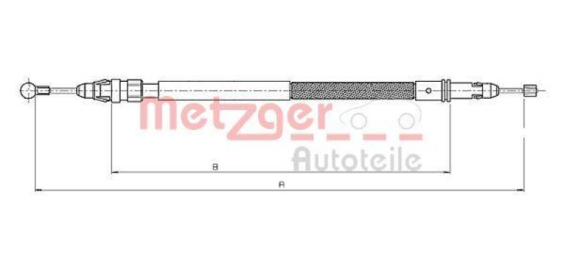 METZGER 12.0744 Seilzug, Feststellbremse f&uuml;r CITROEN/LANCIA/PEUGEOT hinten links/rechts