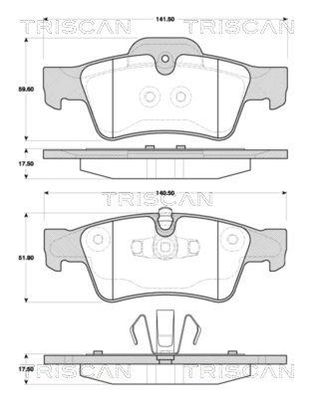 TRISCAN 8110 23054 Bremsbelag Hinten f&uuml;r Mercedes