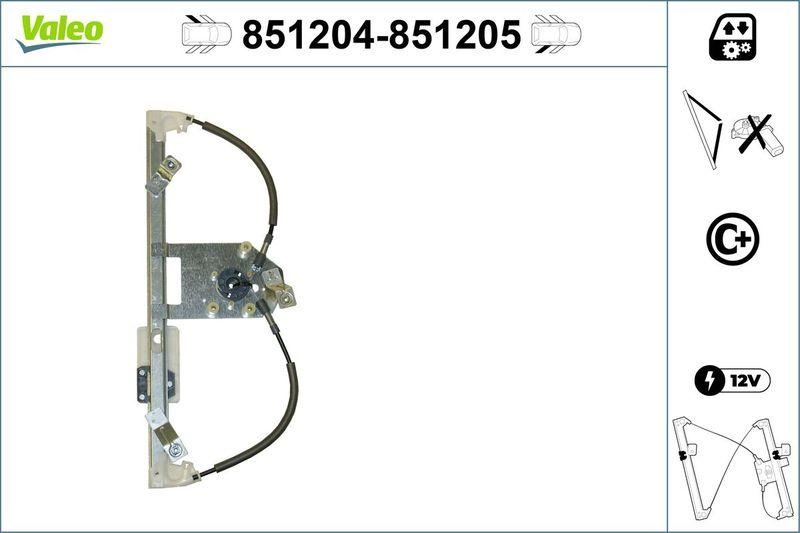 VALEO 851204 Fensterheber (o. Motor) hinten links Opel Zafira