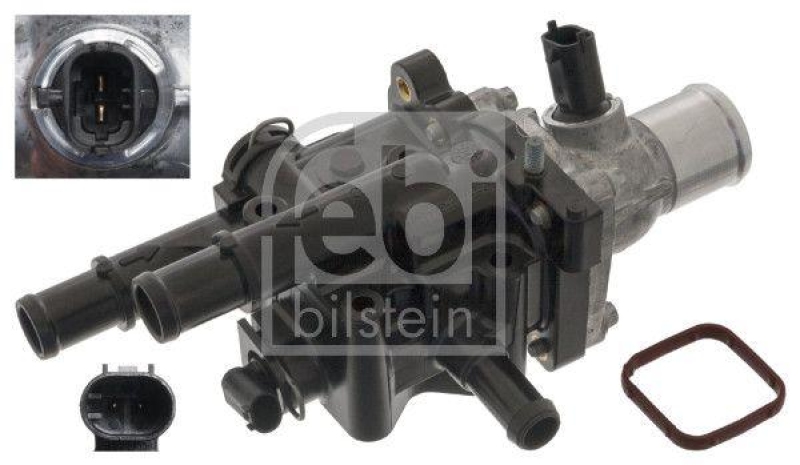 FEBI BILSTEIN 49190 Thermostat mit Gehäuse, Dichtung und Temperaturschalter für Opel