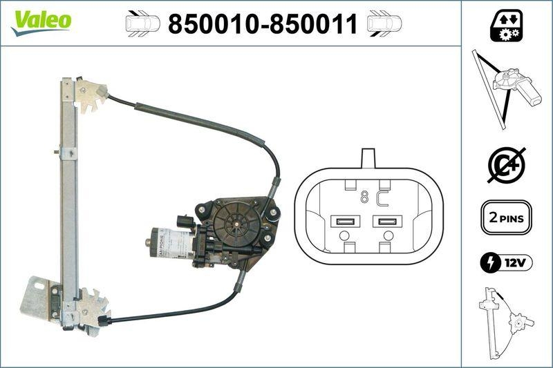 VALEO 850010 Fensterheber hinten links ALFA ROMEO 146