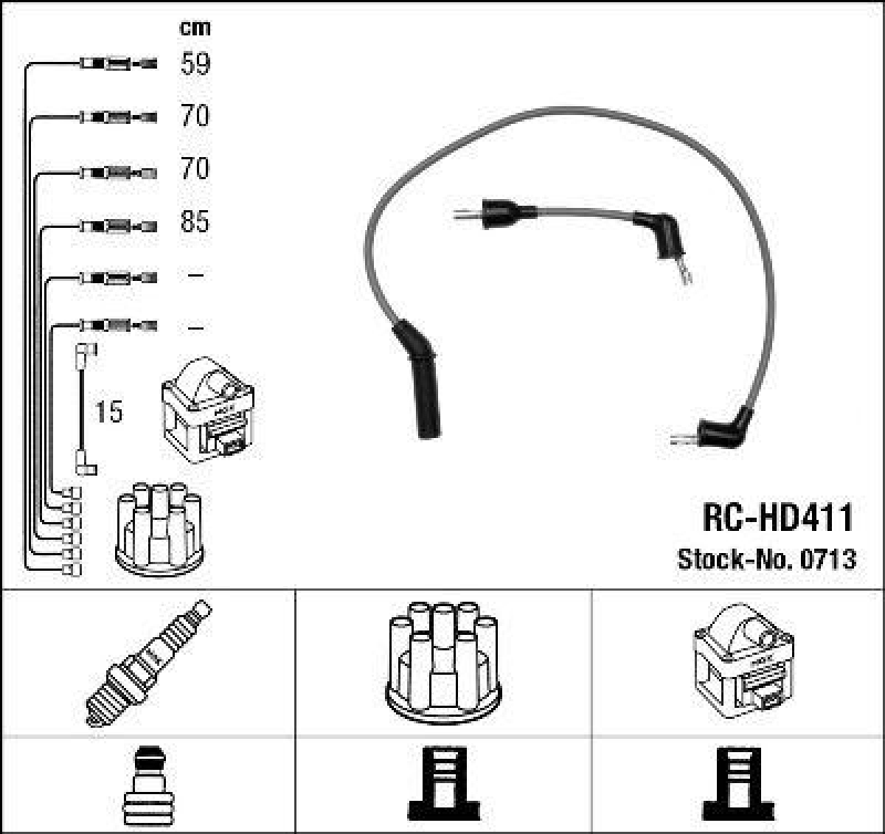 NGK 0713 Z&uuml;ndleitungssatz RC-HD411 |Z&uuml;ndkabel