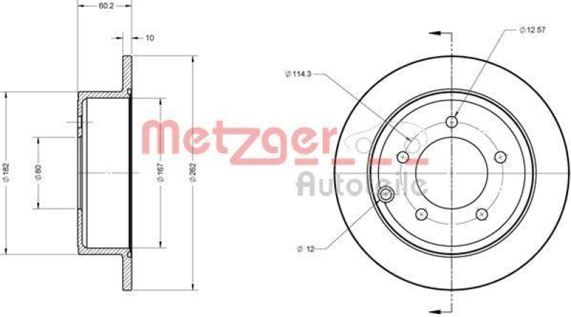 METZGER 6110122 Bremsscheibe Lack/Ks f&uuml;r CHRYSLER HA