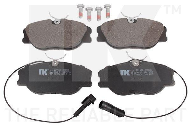 NK 222336 Bremsbelagsatz, Scheibenbremse f&uuml;r ALFA ROMEO, FIAT, LANCIA