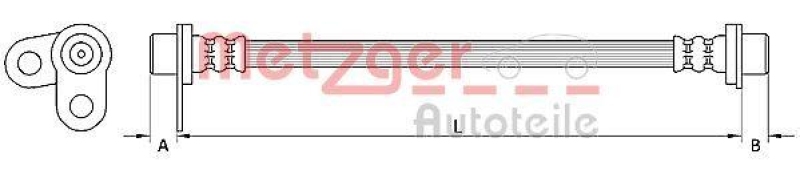 METZGER 4110747 Bremsschlauch f&uuml;r CITROEN/MITSUBISHI/PEUGEOT HA rechts