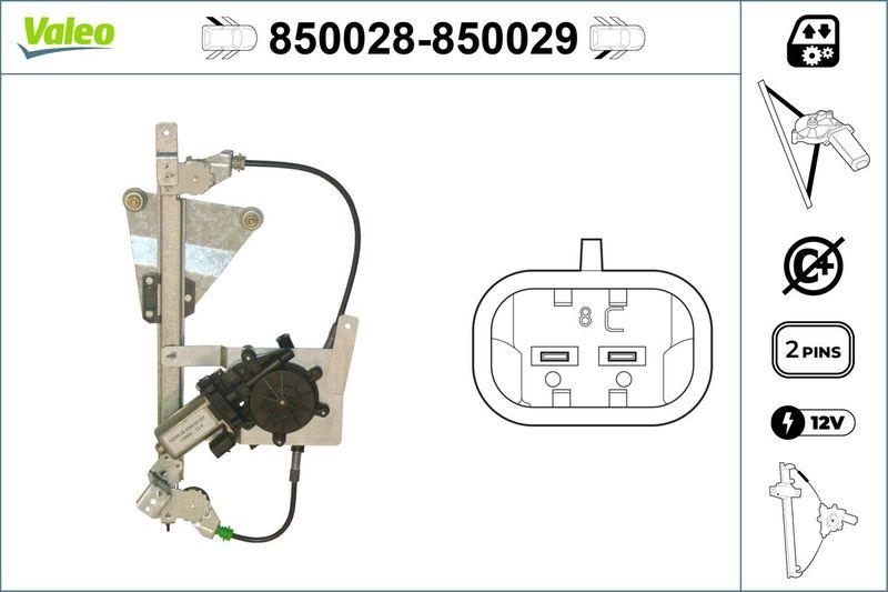 VALEO 850028 Fensterheber hinten links AUDI A4