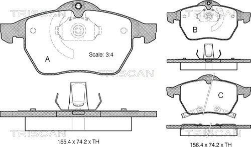 TRISCAN 8110 24011 Bremsbelag Vorne f&uuml;r Saab