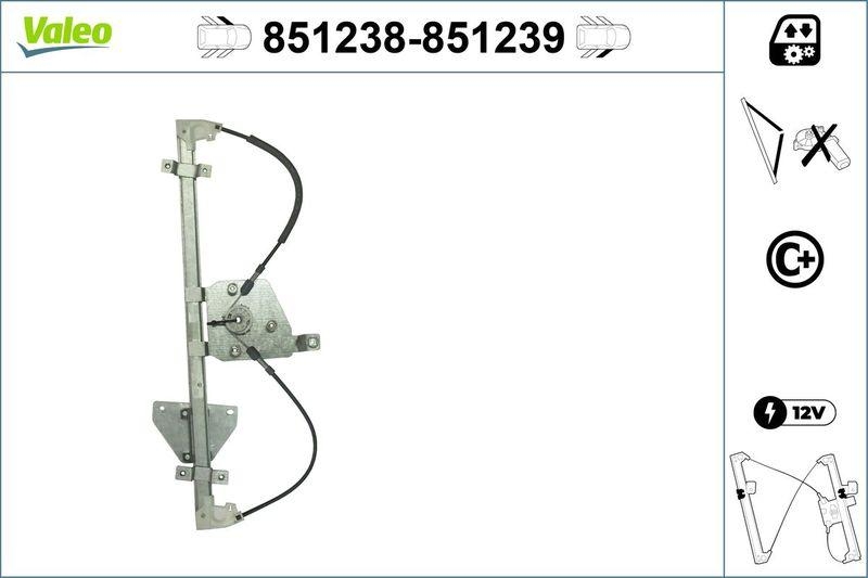 VALEO 851238 Fensterheber (o. Motor) vorne links Mitsubishi
