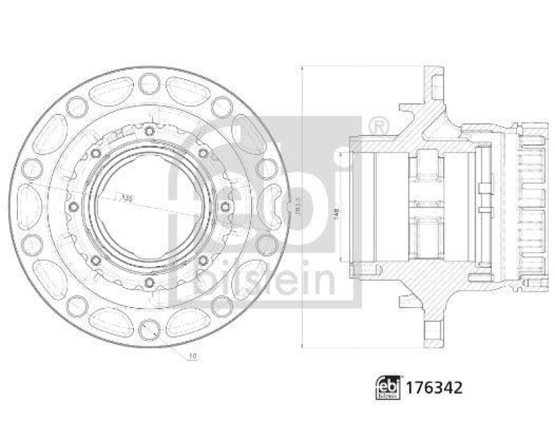 FEBI BILSTEIN 176342 Radnabe ohne Radlager f&uuml;r Volvo