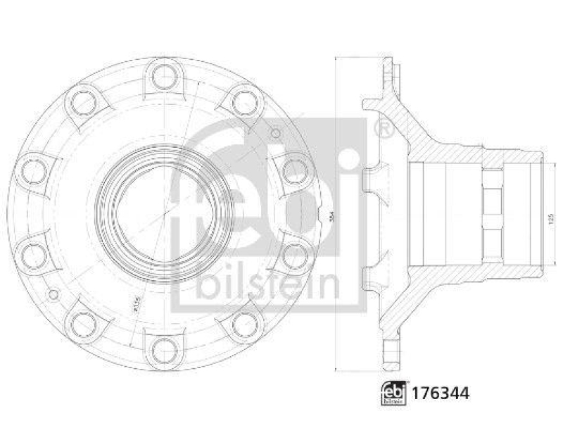 FEBI BILSTEIN 176344 Radnabe ohne Radlager für Volvo