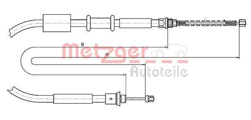 METZGER 1281P2 Seilzug, Feststellbremse f&uuml;r FIAT hinten links