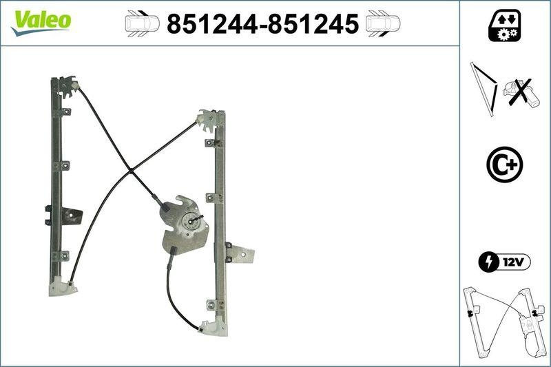 VALEO 851244 Fensterheber (o. Motor) vorne links Ren KOLEOS