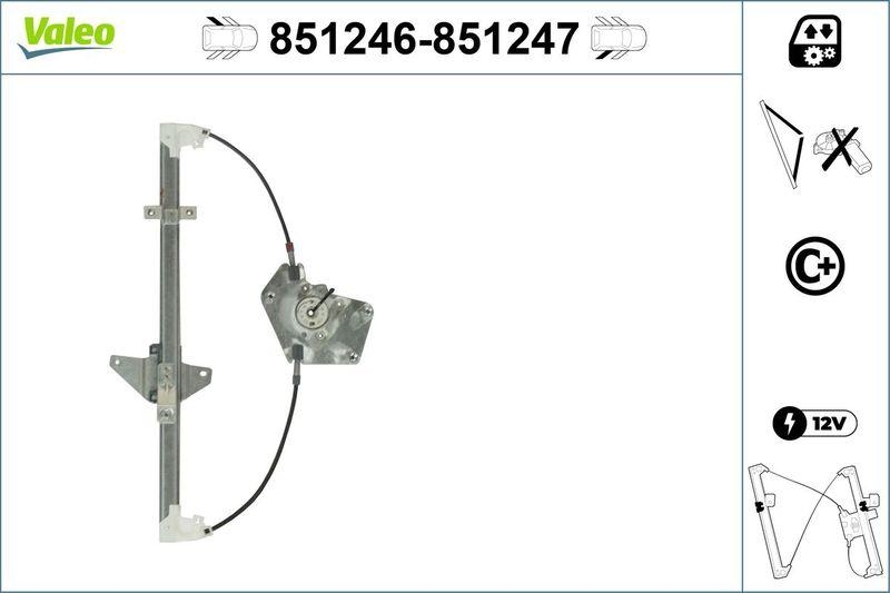 VALEO 851246 Fensterheber (o. Motor) hinten links Ren KOLEOS