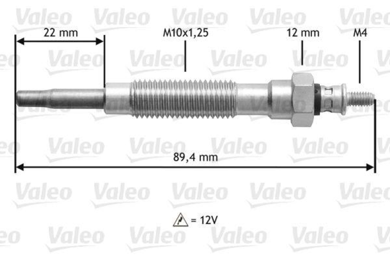 VALEO 345149 Gl&uuml;hkerze NISSAN PICK-UP D21,D