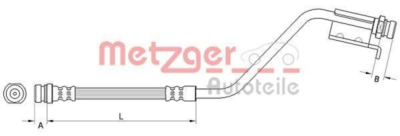METZGER 4110826 Bremsschlauch f&uuml;r HYUNDAI/KIA HA rechts