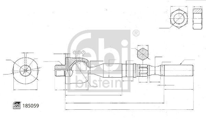 FEBI BILSTEIN 185059 Axialgelenk mit Kontermutter f&uuml;r NISSAN