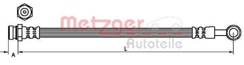 METZGER 4110829 Bremsschlauch f&uuml;r KIA HA links/rechts