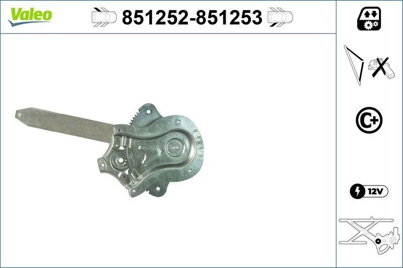 VALEO 851252 Fensterheber (ohne Motor) hinten links Toyota RAV