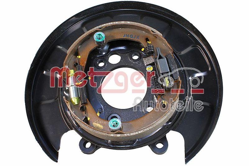 METZGER 6117084 Bremstr&auml;gerplatte, Mit Bremsbacken f&uuml;r HYUNDAI/KIA HA rechts