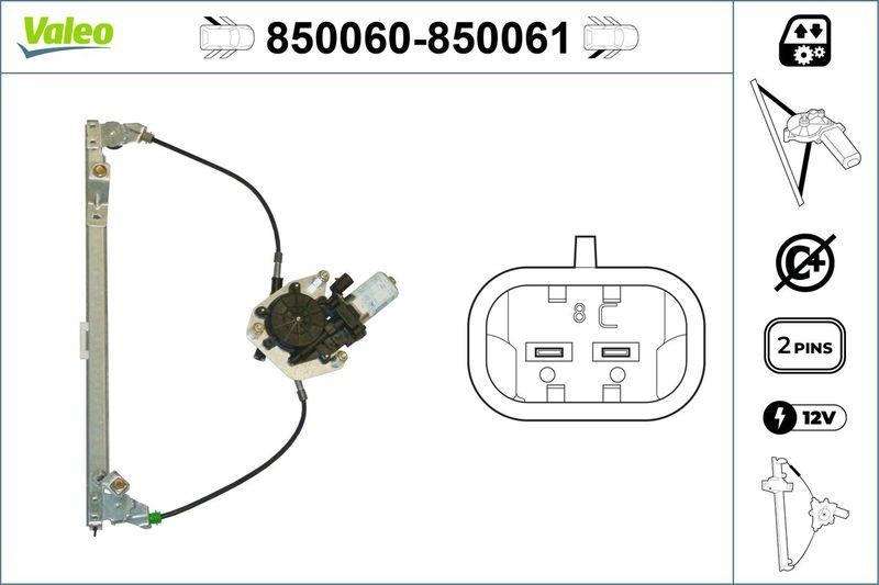 VALEO 850060 Fensterheber hinten links CITROEN Xantia