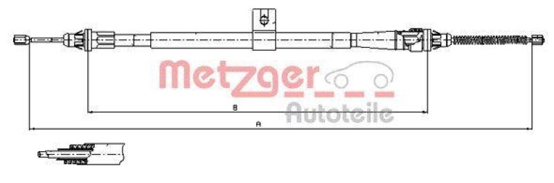 METZGER 17.0006 Seilzug, Feststellbremse f&uuml;r NISSAN hinten links