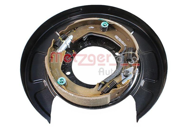METZGER 6117086 Bremstr&auml;gerplatte, Mit Bremsbacken f&uuml;r HYUNDAI/KIA HA rechts