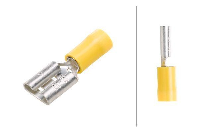 HELLA 8KW 700 142-003 Leitungsverbinder A 56 gelb, Flachsteckh&uuml;lse