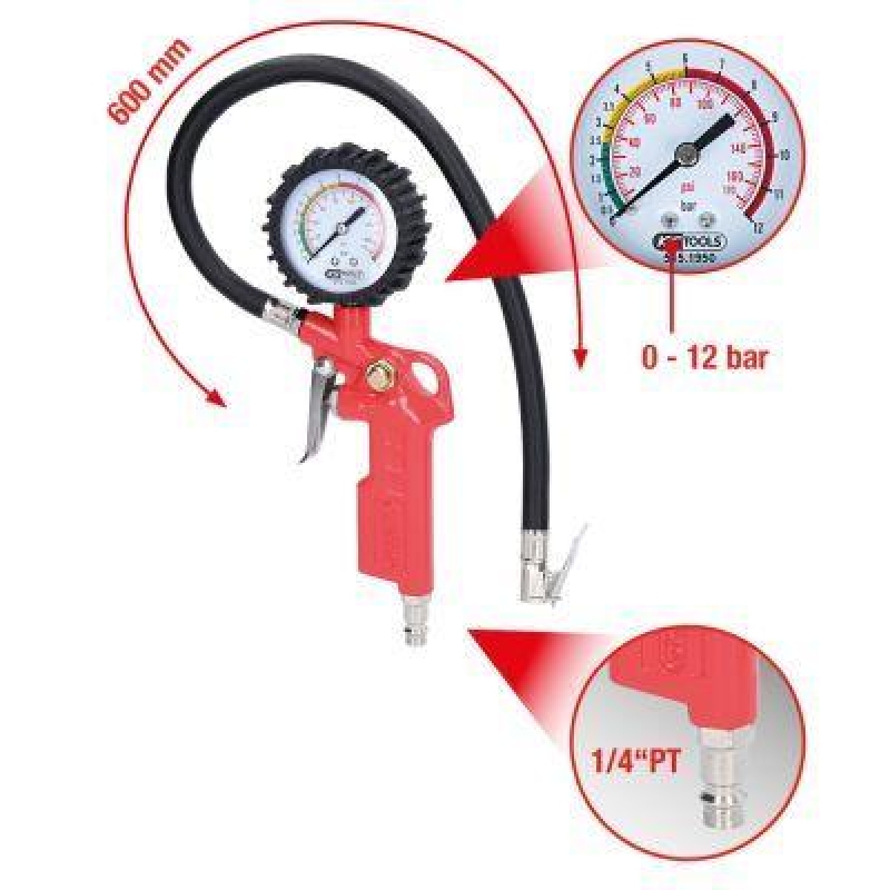 KS TOOLS 5151950 Druckluft-Reifenfüllmesser