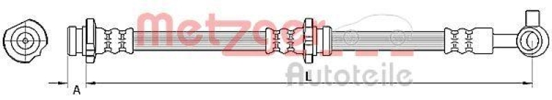 METZGER 4110847 Bremsschlauch f&uuml;r NISSAN VA rechts