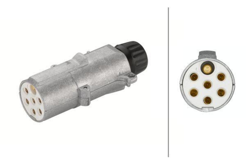 HELLA 8JA 003 832-011 Stecker, 7 polig, Metall Flachstecker