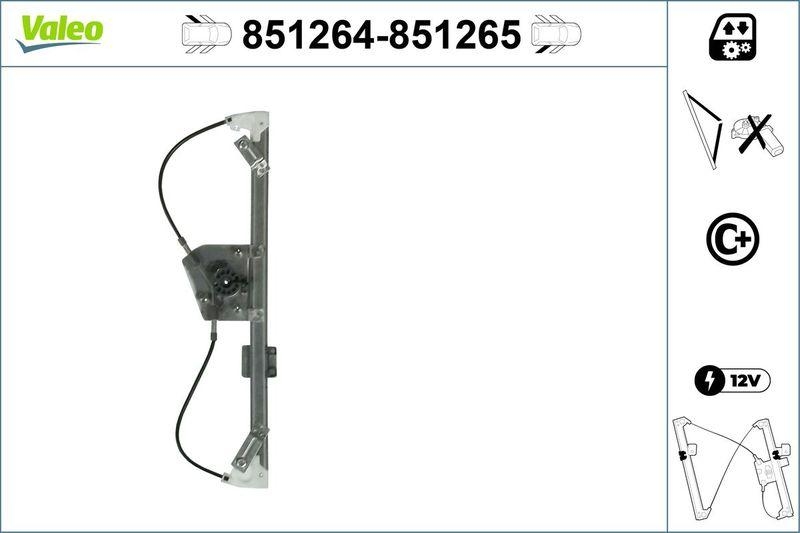 VALEO 851264 Fensterheber (o. Motor) hinten links BMW X5 2007