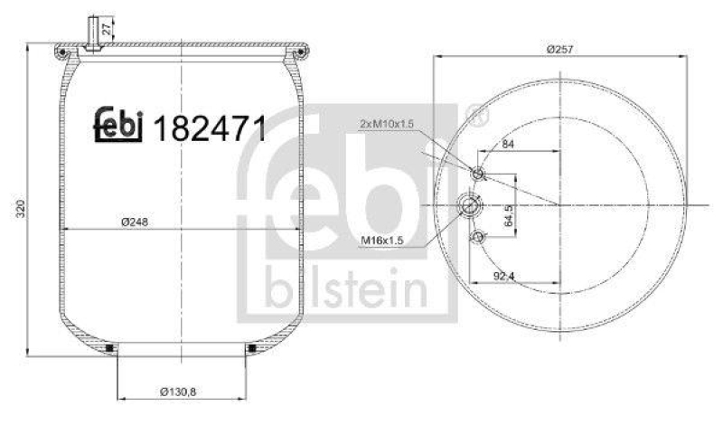FEBI BILSTEIN 182871 Luftfederbalg ohne Kolben für Volvo