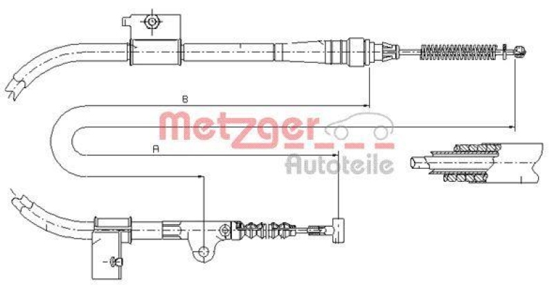 METZGER 17.0333 Seilzug, Feststellbremse f&uuml;r FORD/NISSAN hinten links