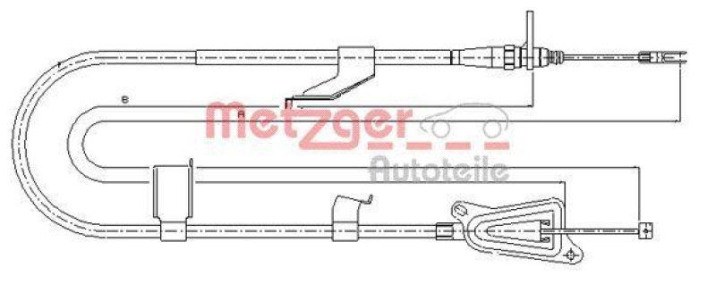 METZGER 17.0335 Seilzug, Feststellbremse f&uuml;r NISSAN hinten links