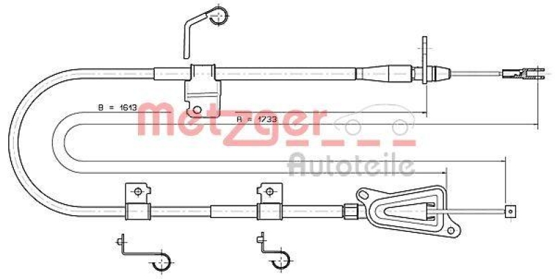 METZGER 17.0336 Seilzug, Feststellbremse f&uuml;r NISSAN hinten rechts