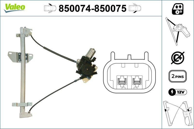 VALEO 850074 Fensterheber vorne links NISSAN Almera