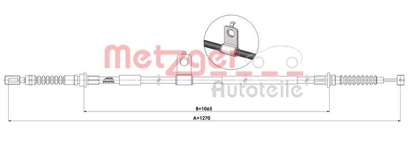METZGER 17.0606 Seilzug, Feststellbremse f&uuml;r MAZDA hinten links