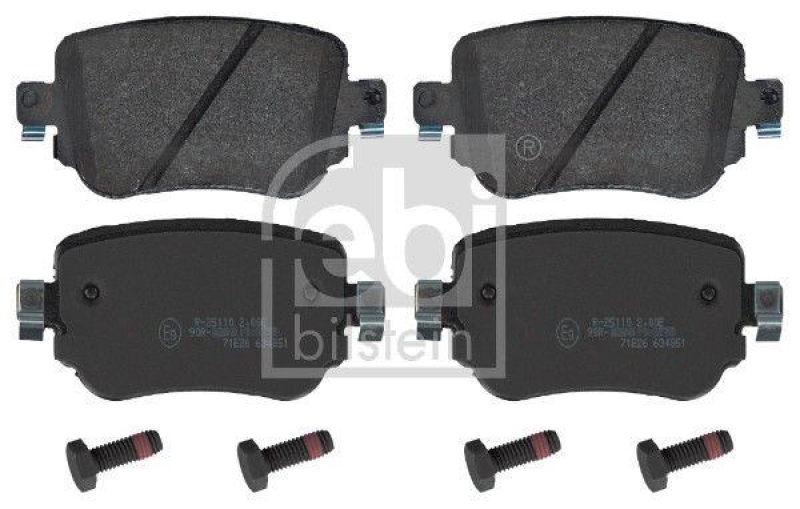 FEBI BILSTEIN 16912 Bremsbelagsatz mit Befestigungsschrauben f&uuml;r VW-Audi