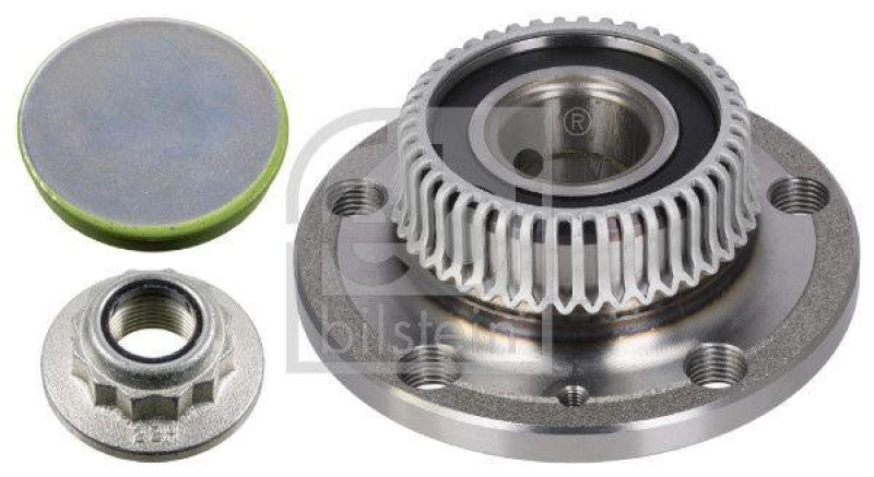 FEBI BILSTEIN 24236 Radlagersatz mit Radnabe, ABS-Impulsring und Anbaumaterial f&uuml;r VW-Audi