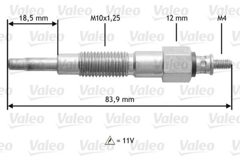 VALEO 345180 Gl&uuml;hkerze NISS Sunny,Pulsar 1.7L,BL