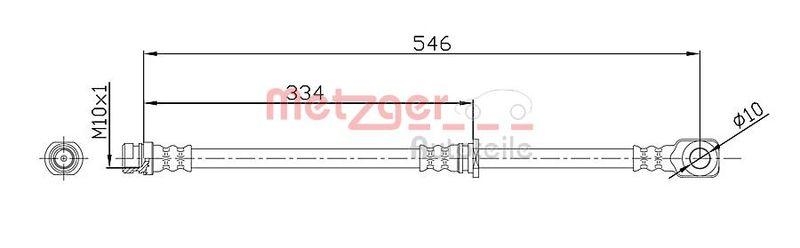 METZGER 4110918 Bremsschlauch f&uuml;r MITSUBISHI HA links/rechts