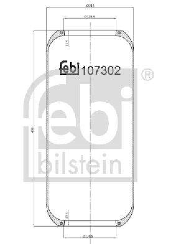 FEBI BILSTEIN 107302 Luftfederbalg ohne Kolben für Iveco
